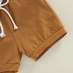 Toddler Boy Striped T-Shirt & Shorts Set - Brown