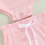 Summer Knit Bodysuit & Shorts-pink