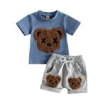 Cartoon Bear Shorts Set